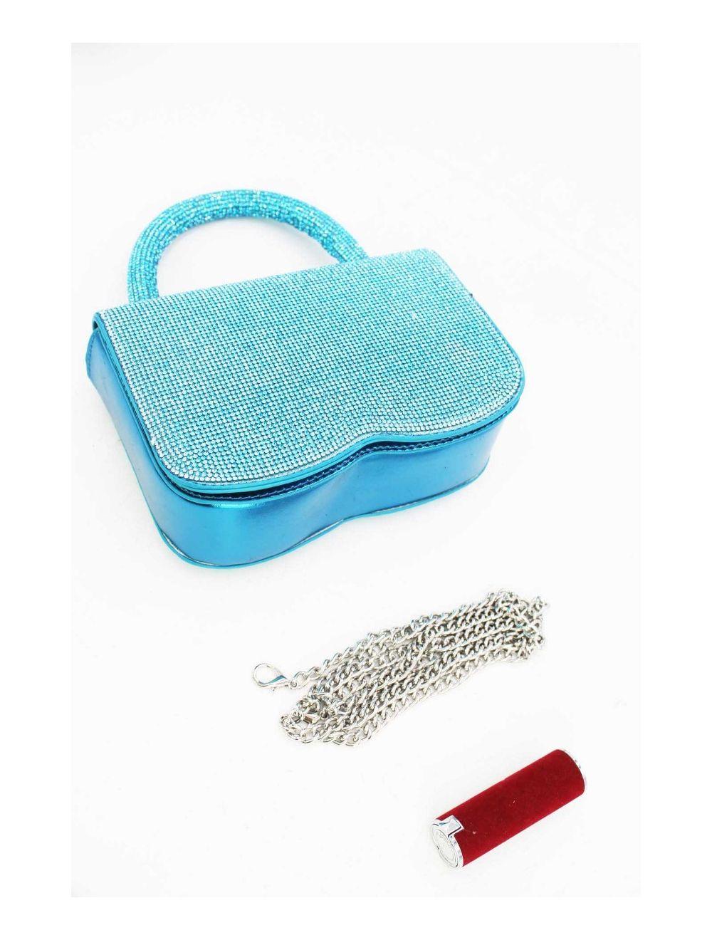 Tom&eva Sac Soirée Ou Mariage Avec Strass 22P-5655-Blue