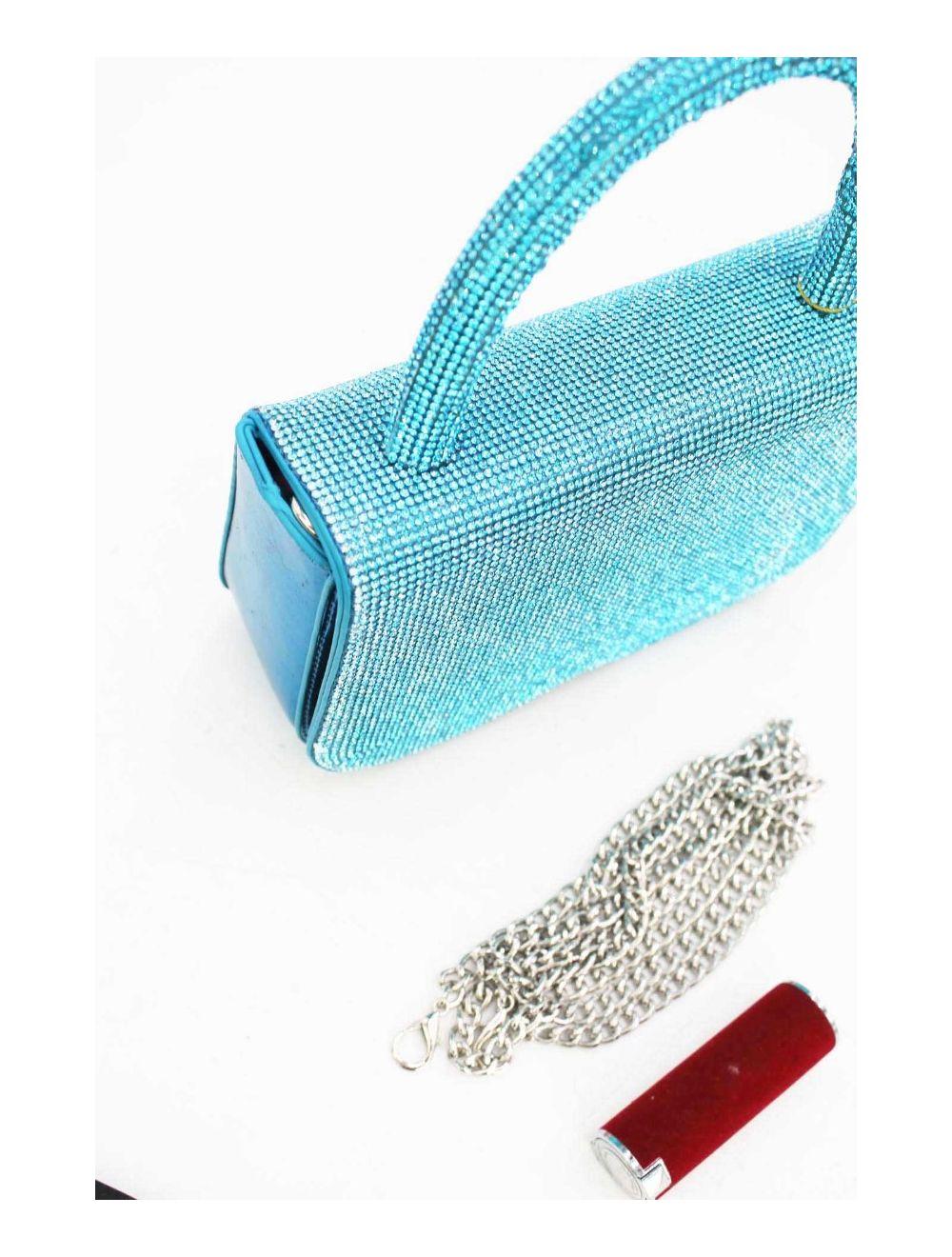 tom&eva Sac Soirée ou Mariage Avec Strass 22P-5655-Blue