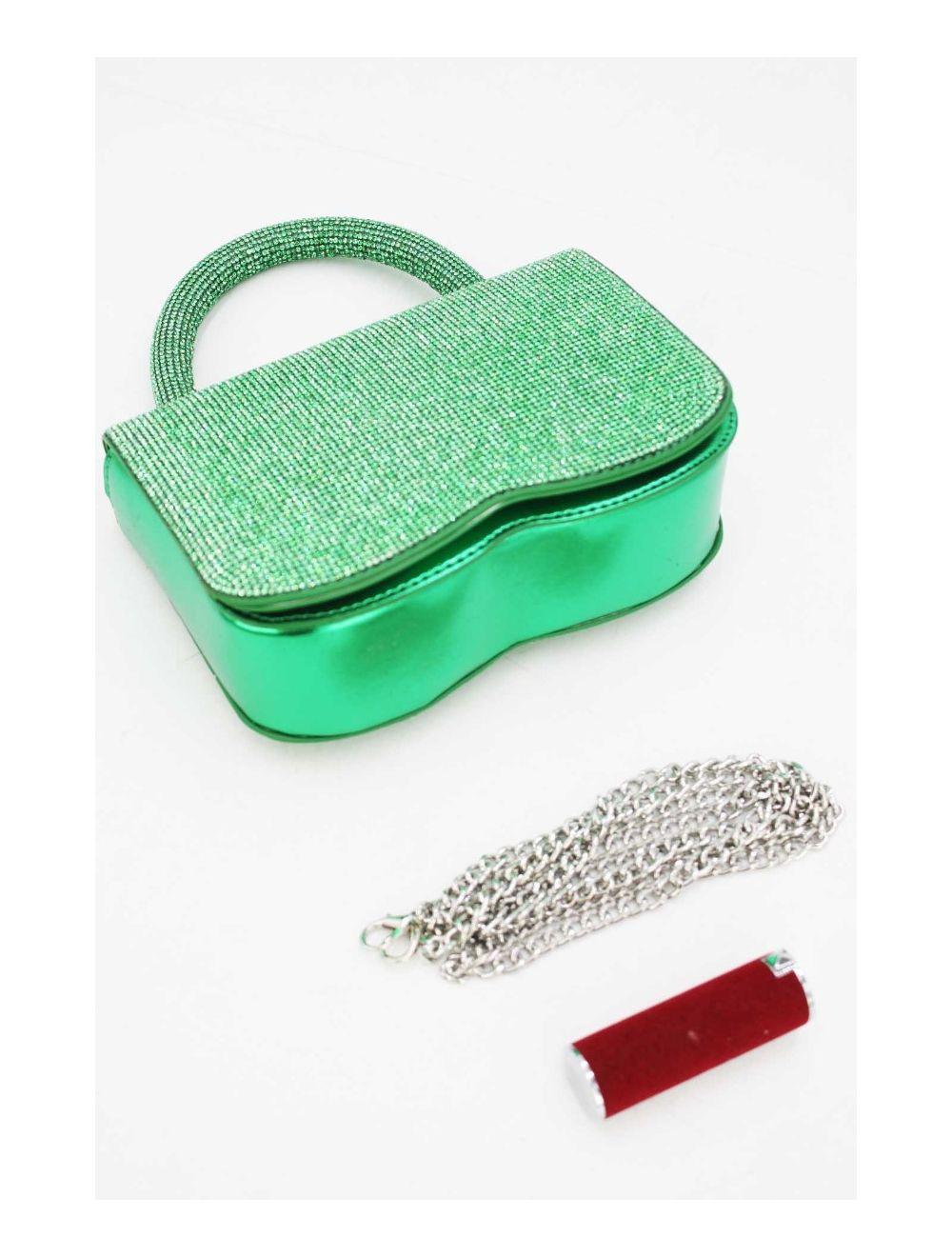 Tom&eva Sac Soirée Ou Mariage Avec Strass 22P-5655-Green
