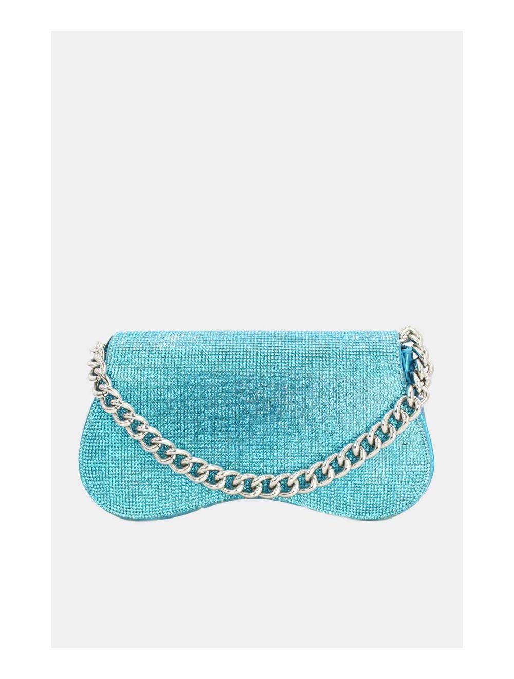 Tom&eva Sac Soirée Ou Mariage Strass Avec Chaîne 22P-5653-Blue