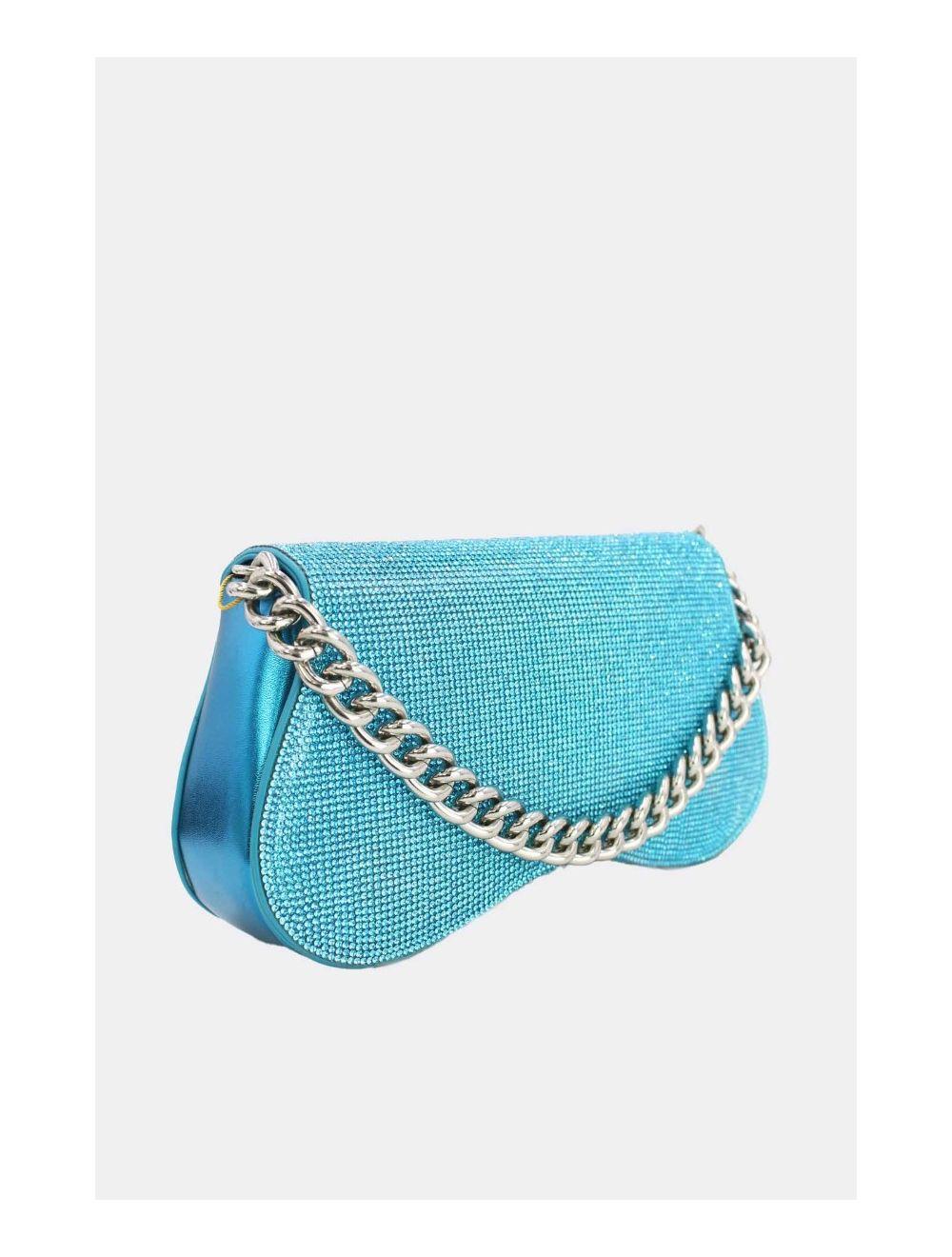 Tom&eva Sac Soirée Ou Mariage Strass Avec Chaîne 22P-5653-Blue