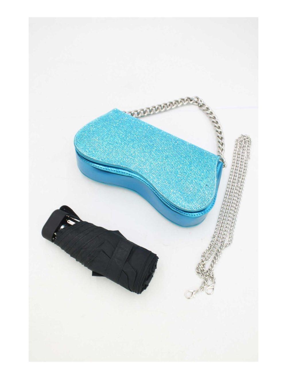 tom&eva Sac Soirée ou Mariage Strass Avec Chaîne 22P-5653-Blue