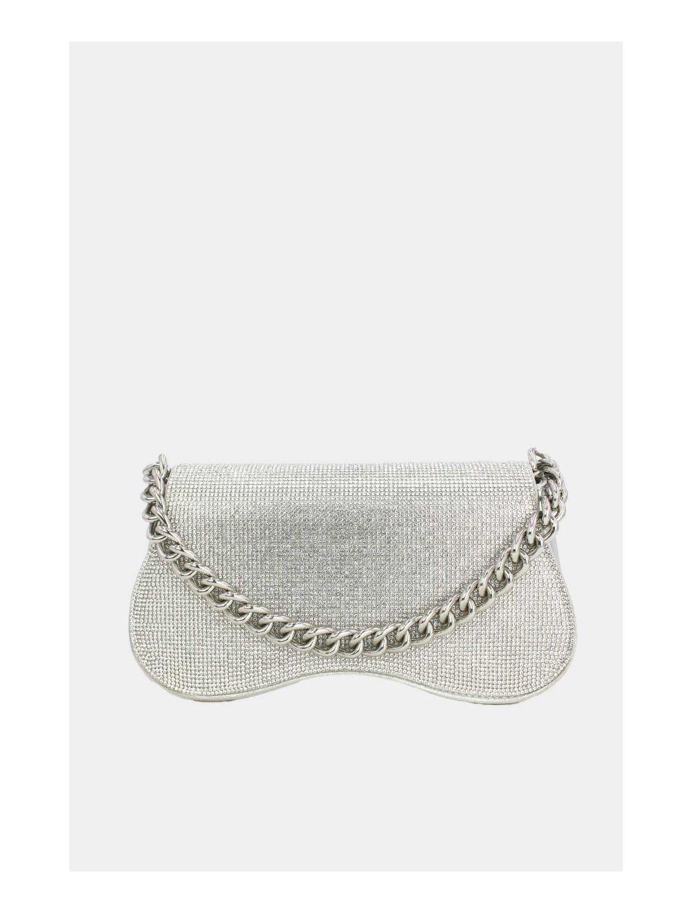 Tom&eva Sac Soirée Ou Mariage Strass Avec Chaîne 22P-5653-Silver