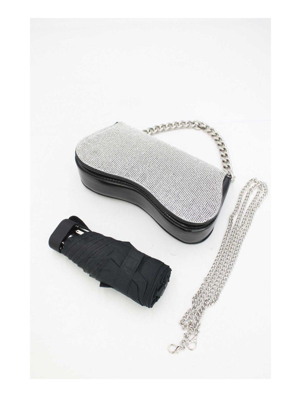 Tom&eva Sac Soirée Ou Mariage Strass Avec Chaîne 22P-5653-Black