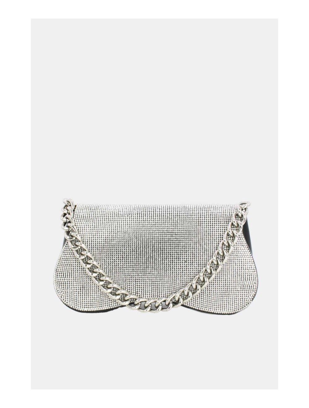 tom&eva Sac Soirée ou Mariage Strass Avec Chaîne 22P-5653-Black