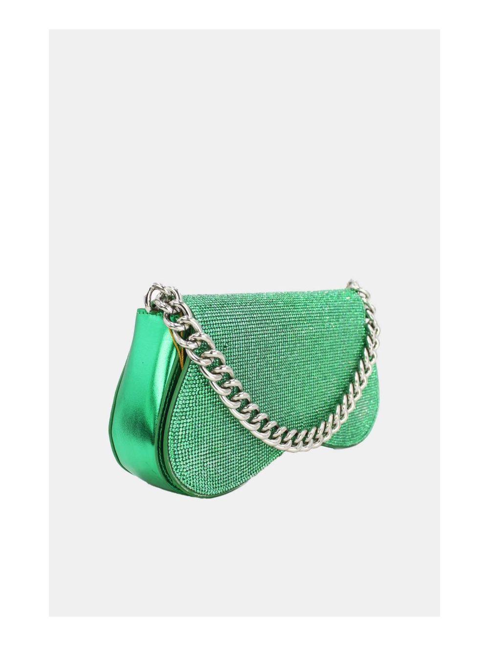 Tom&eva Sac Soirée Ou Mariage Strass Avec Chaîne 22P-5653-Green