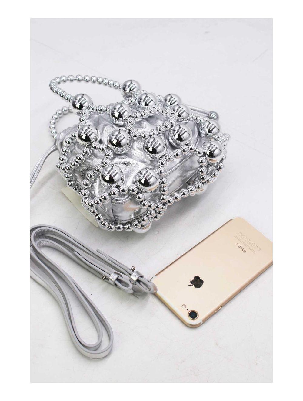 tom&eva Sac Soirée Perle Métallique 24P-5914-Argenté