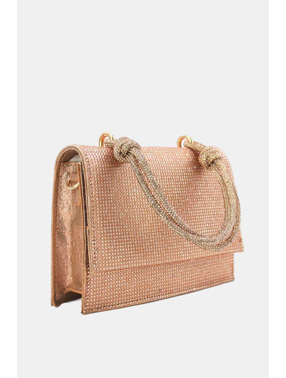 Tom&eva Sac Soirée Strass Minimaliste 23P-5708-Champagne