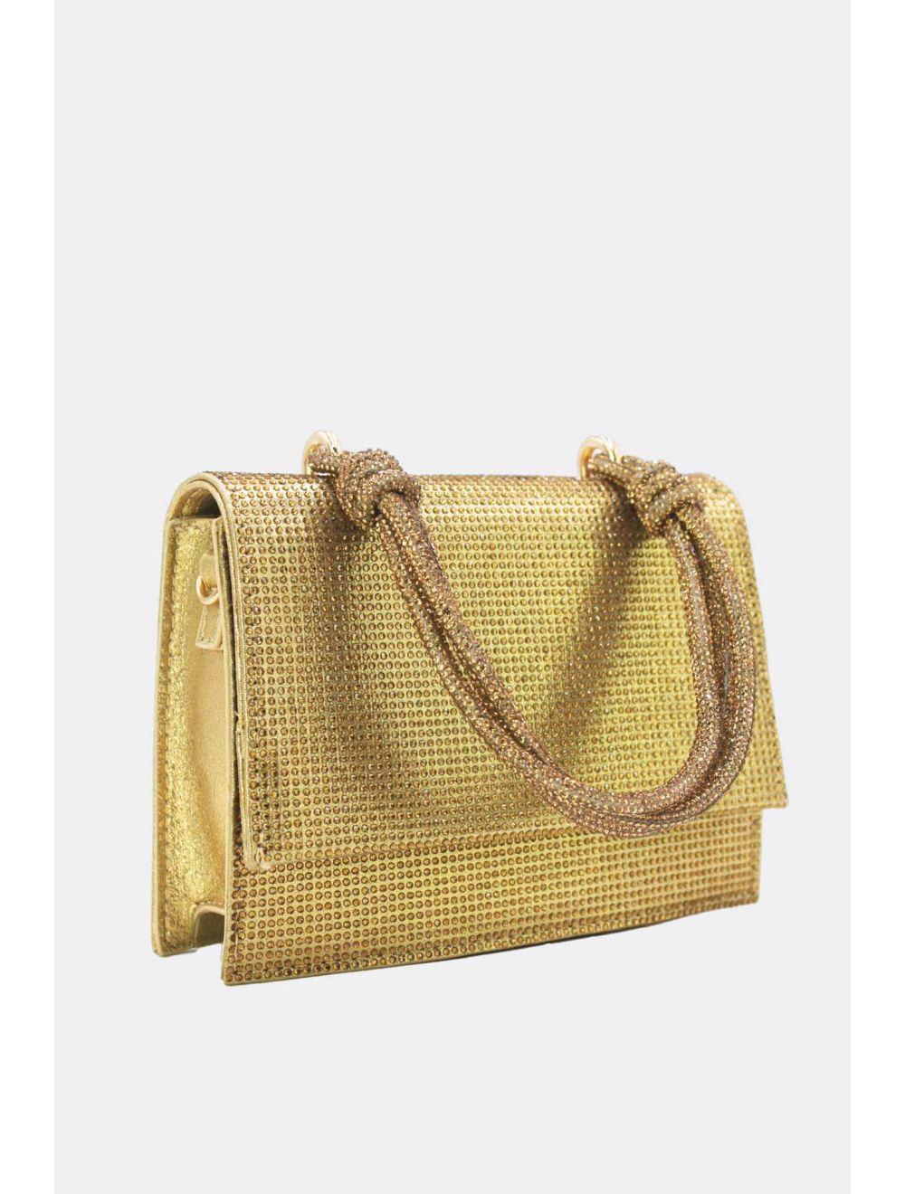 Tom&eva Sac Soirée Strass Minimaliste 23P-5708-Dorée