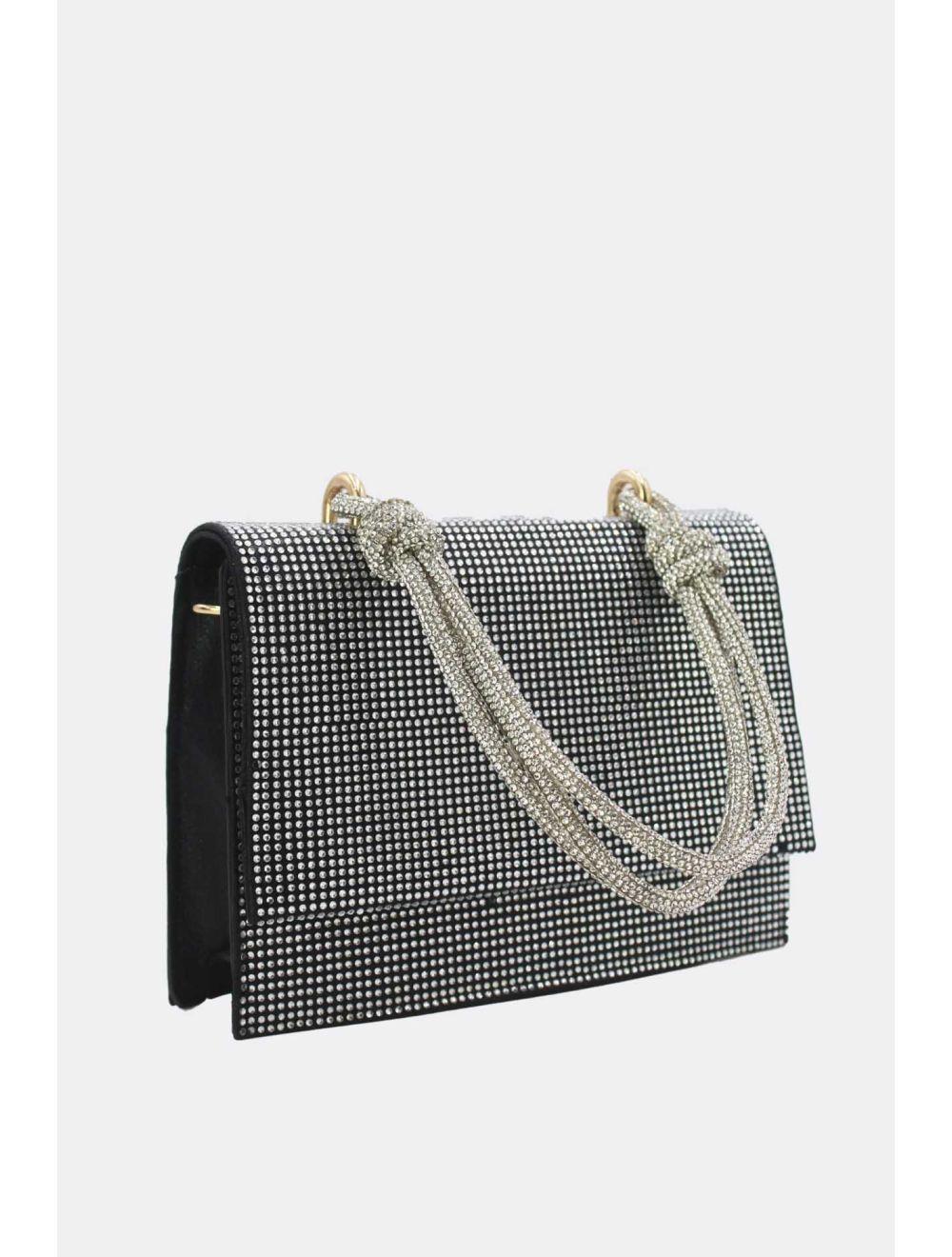 Tom&eva Sac Soirée Strass Minimaliste 23P-5708-Noir