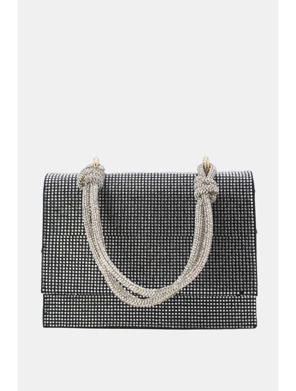 tom&eva Sac Soirée Strass Minimaliste 23P-5708-Noir