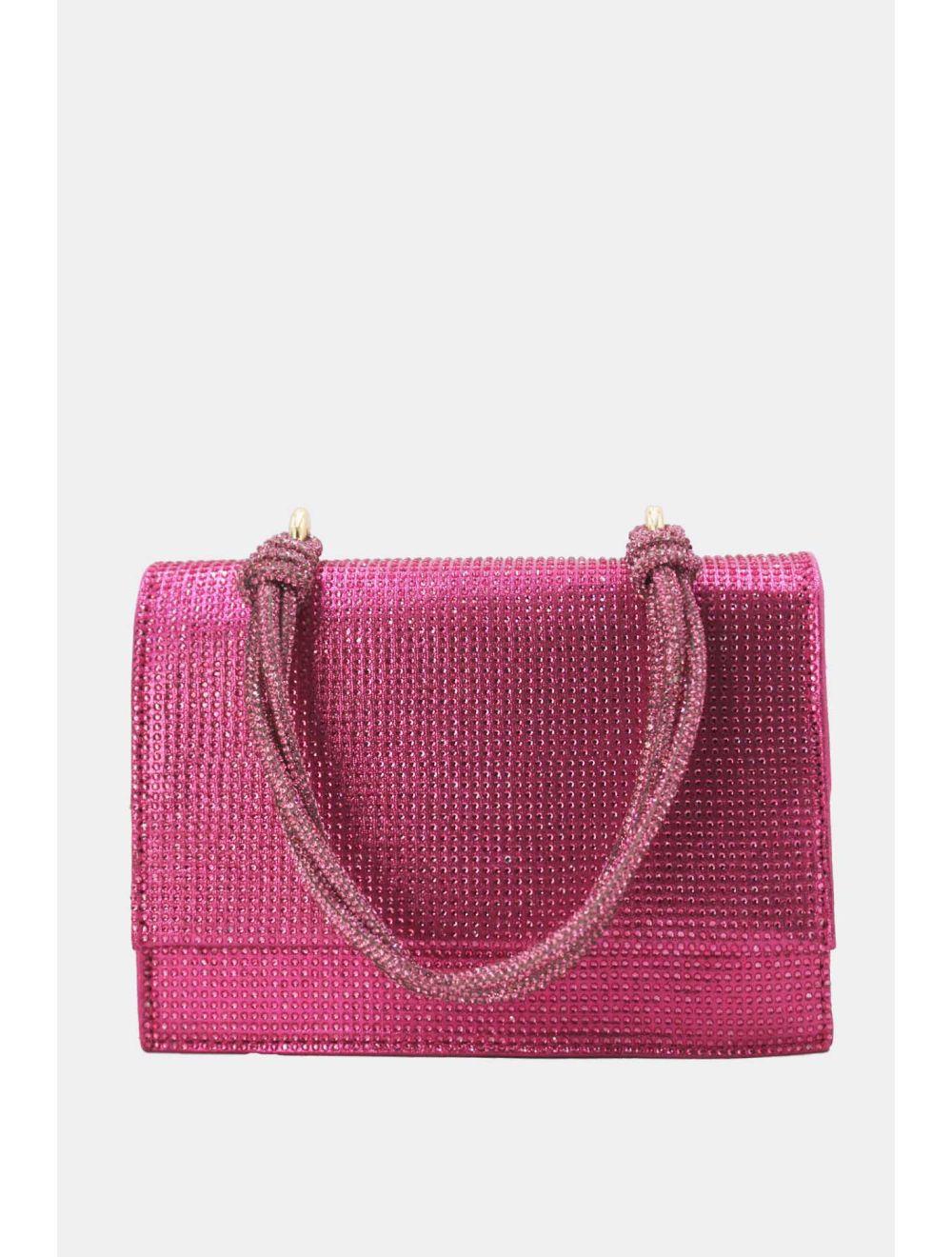 Tom&eva Sac Soirée Strass Minimaliste 23P-5708-Rose