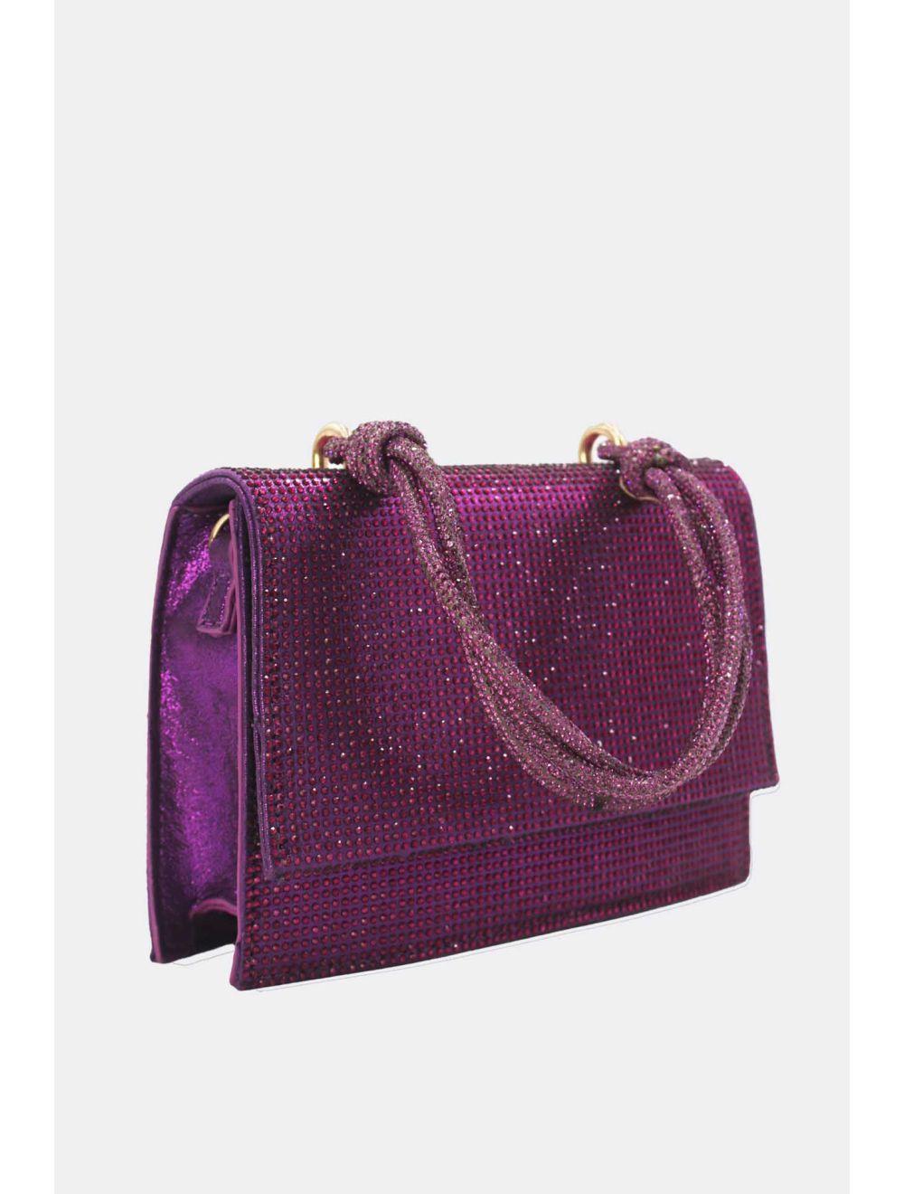 Tom&eva Sac Soirée Strass Minimaliste 23P-5708-Violet
