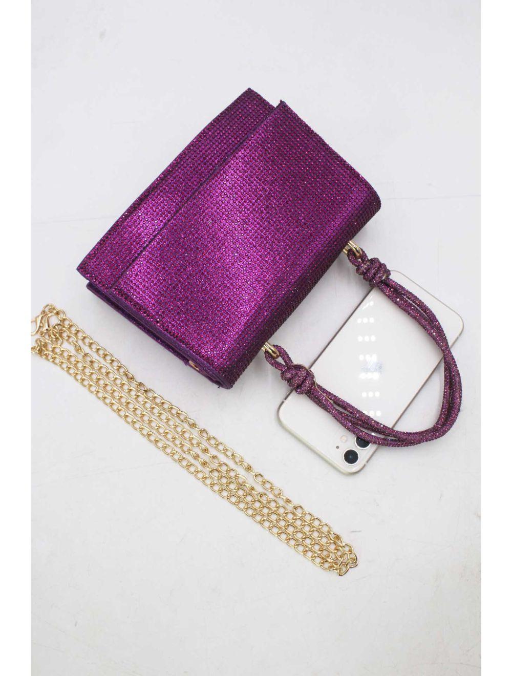 tom&eva Sac Soirée Strass Minimaliste 23P-5708-Violet