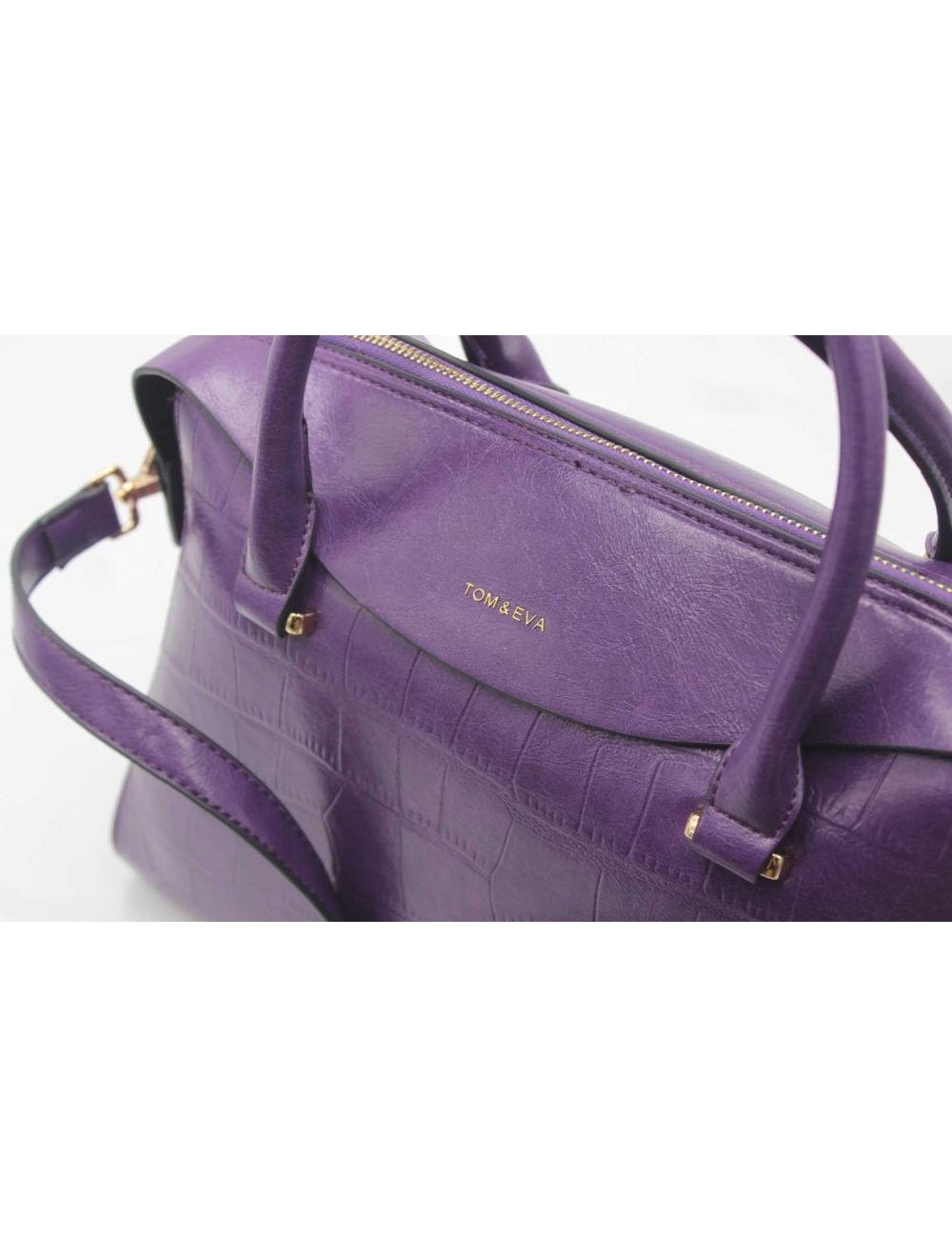 tom&eva Sac Voyage Effet Crocodile Classique-6806-Violet