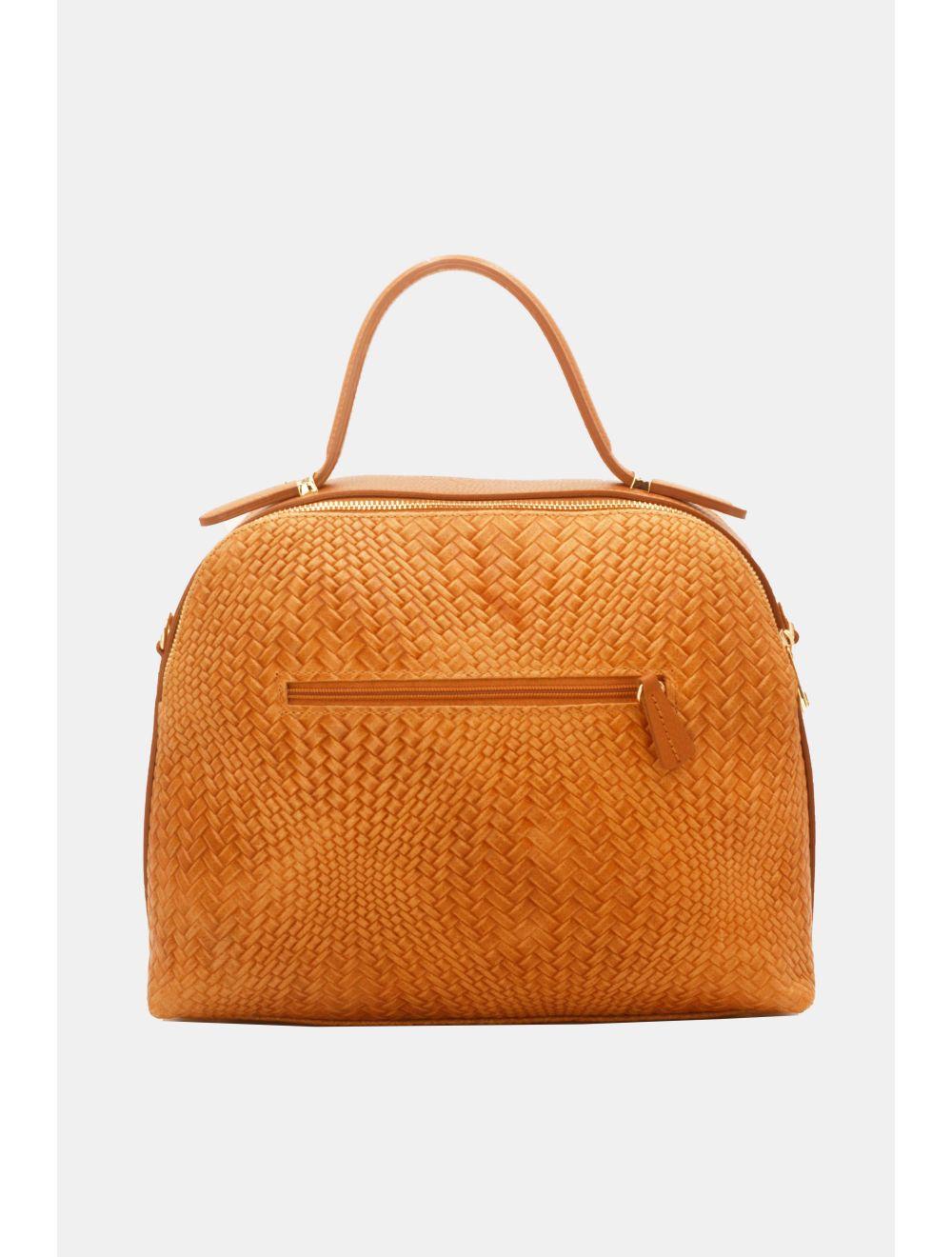 Tom&eva Sac Voyage En Cuir De Vachette Tressé 24C-819-Camel