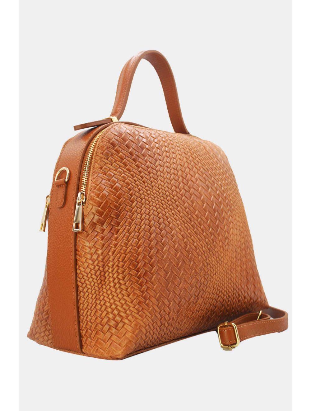 Tom&eva Sac Voyage En Cuir De Vachette Tressé 24C-819-Marron