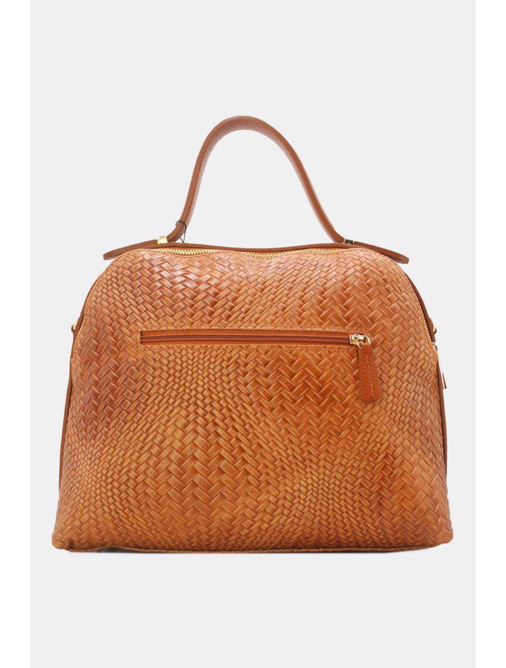 Tom&eva Sac Voyage En Cuir De Vachette Tressé 24C-819-Marron