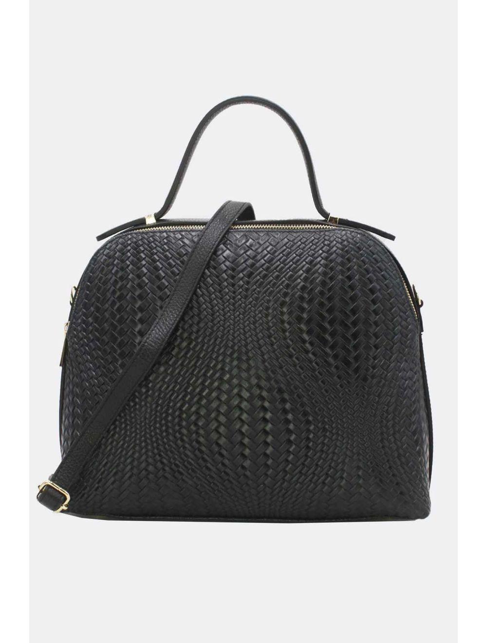 Tom&eva Sac Voyage En Cuir De Vachette Tressé 24C-819-Nero