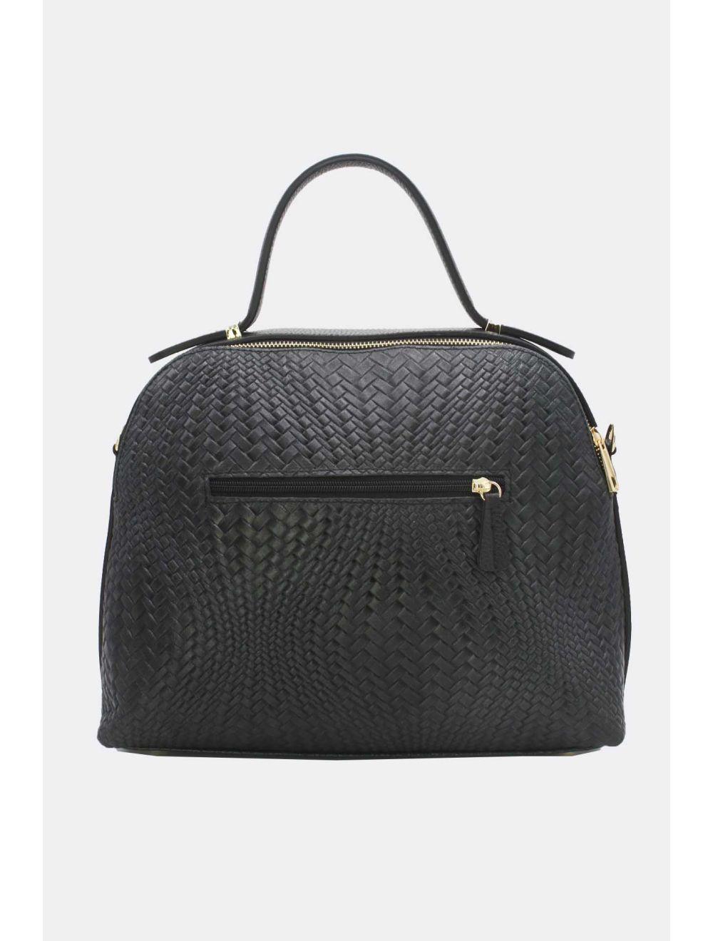 Tom&eva Sac Voyage En Cuir De Vachette Tressé 24C-819-Nero