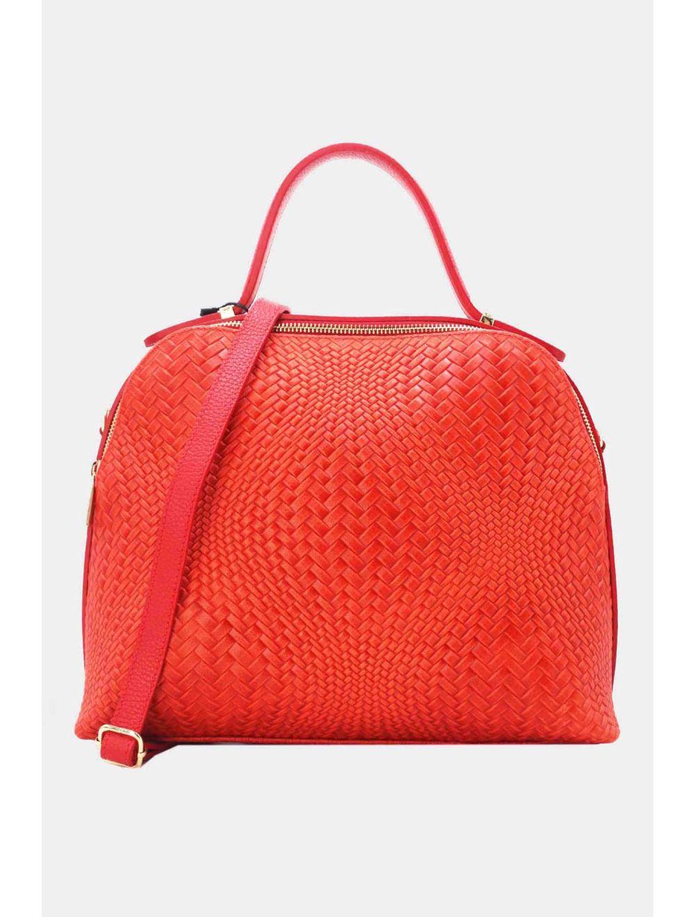 Tom&eva Sac Voyage En Cuir De Vachette Tressé 24C-819-Orange