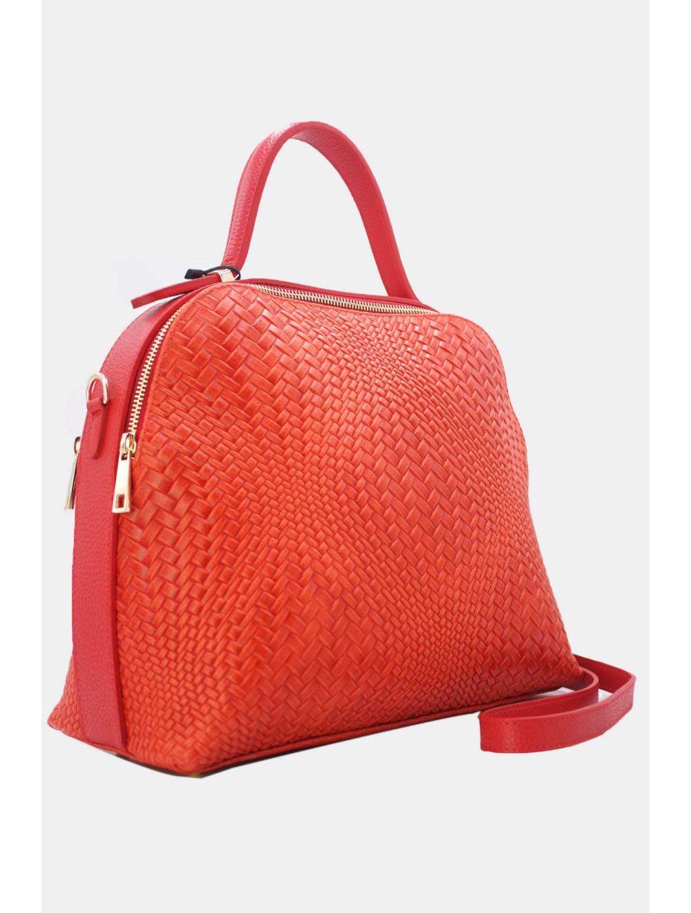 Tom&eva Sac Voyage En Cuir De Vachette Tressé 24C-819-Orange