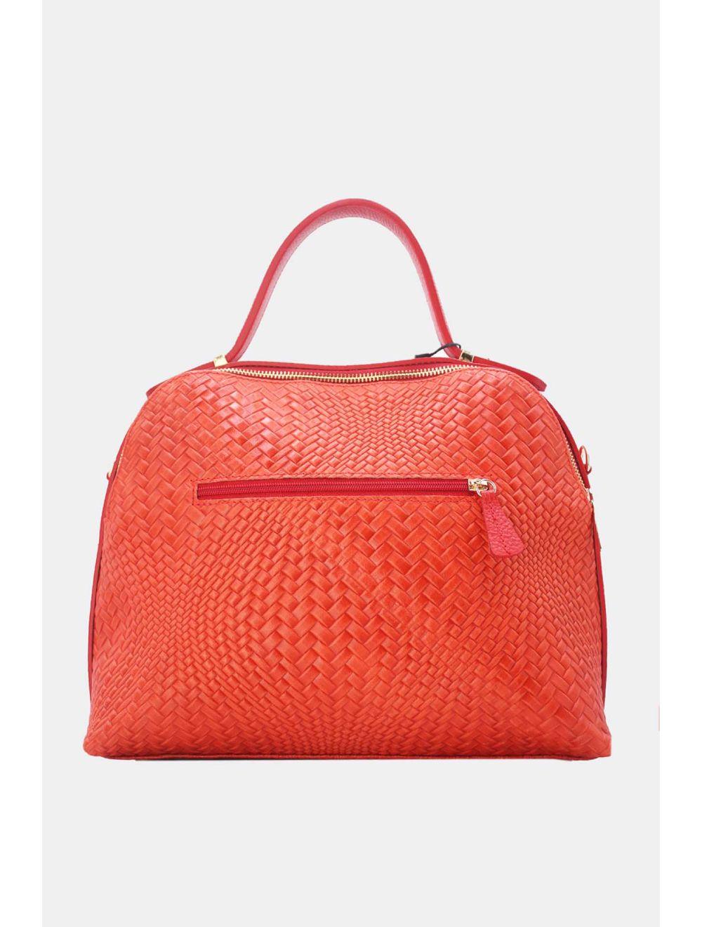 Tom&eva Sac Voyage En Cuir De Vachette Tressé 24C-819-Orange