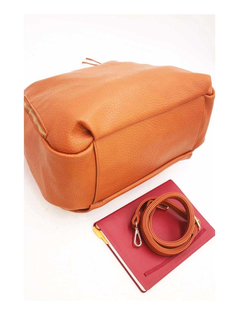 tom&eva Sac Weekend Cuir Grainé Multi Usage 23B-5785-Camel