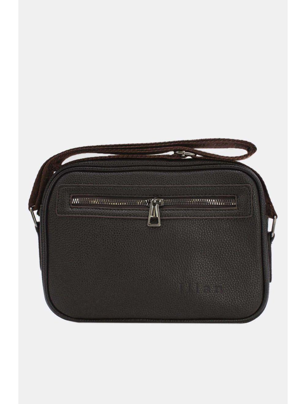 tom&eva Sacoche Homme en bandoulière PVC 22L-01-Marron Foncé