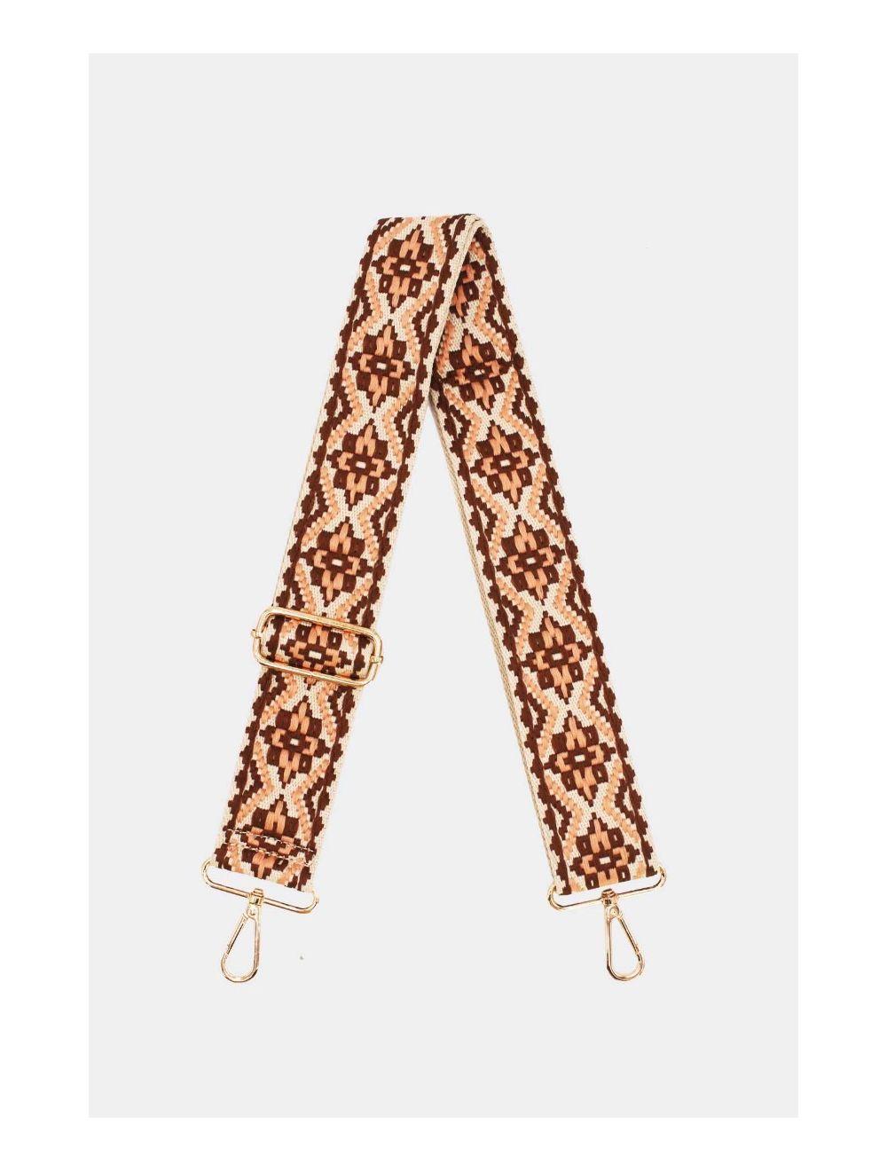 Tom&eva Sangle Bandoulière En Toile Coton 23GS-5752-Brown/Beige