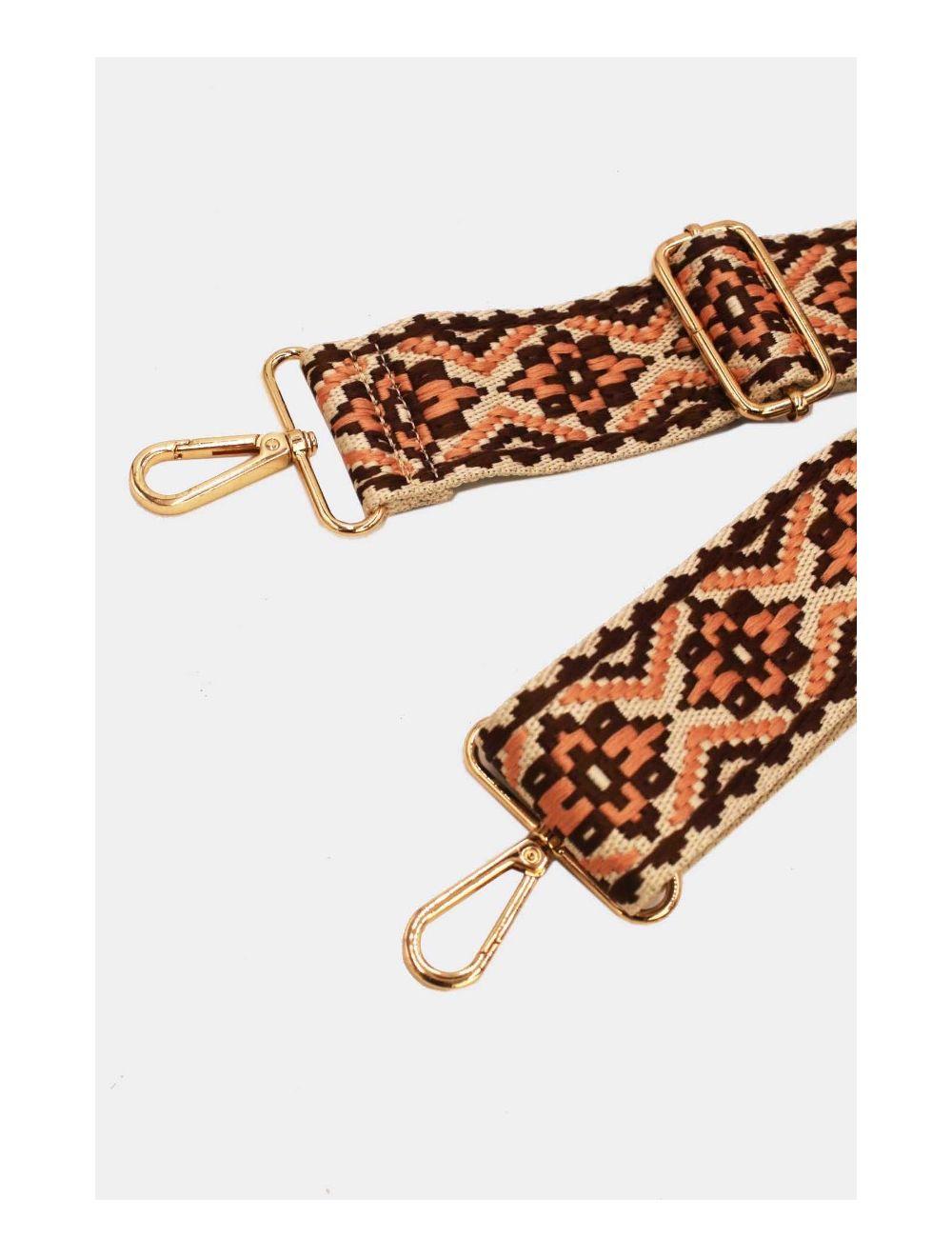 Tom&eva Sangle Bandoulière En Toile Coton 23GS-5752-Brown/Beige