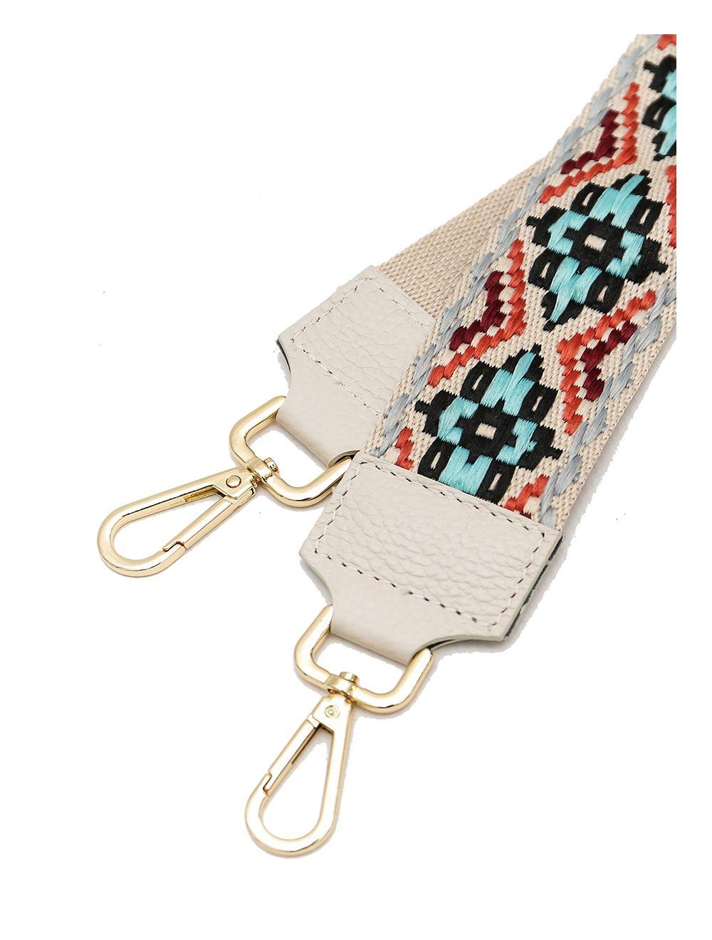 Tom&eva Sangle Bandoulière En Toile Coton Garnie En Cuir Vachette Grainé-CLOTHILDE 9000-BEIGE