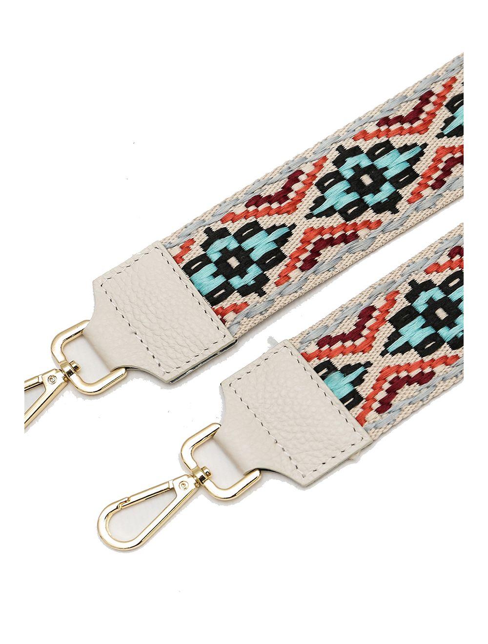 Tom&eva Sangle Bandoulière En Toile Coton Garnie En Cuir Vachette Grainé-CLOTHILDE 9000-BEIGE
