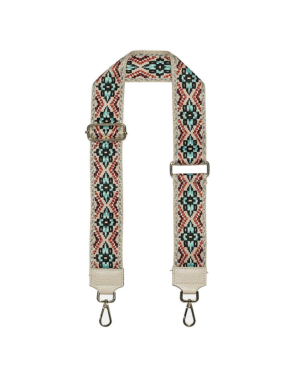 tom&eva Sangle Bandoulière en Toile Coton Garnie en Cuir Vachette Grainé-CLOTHILDE 9000-BEIGE