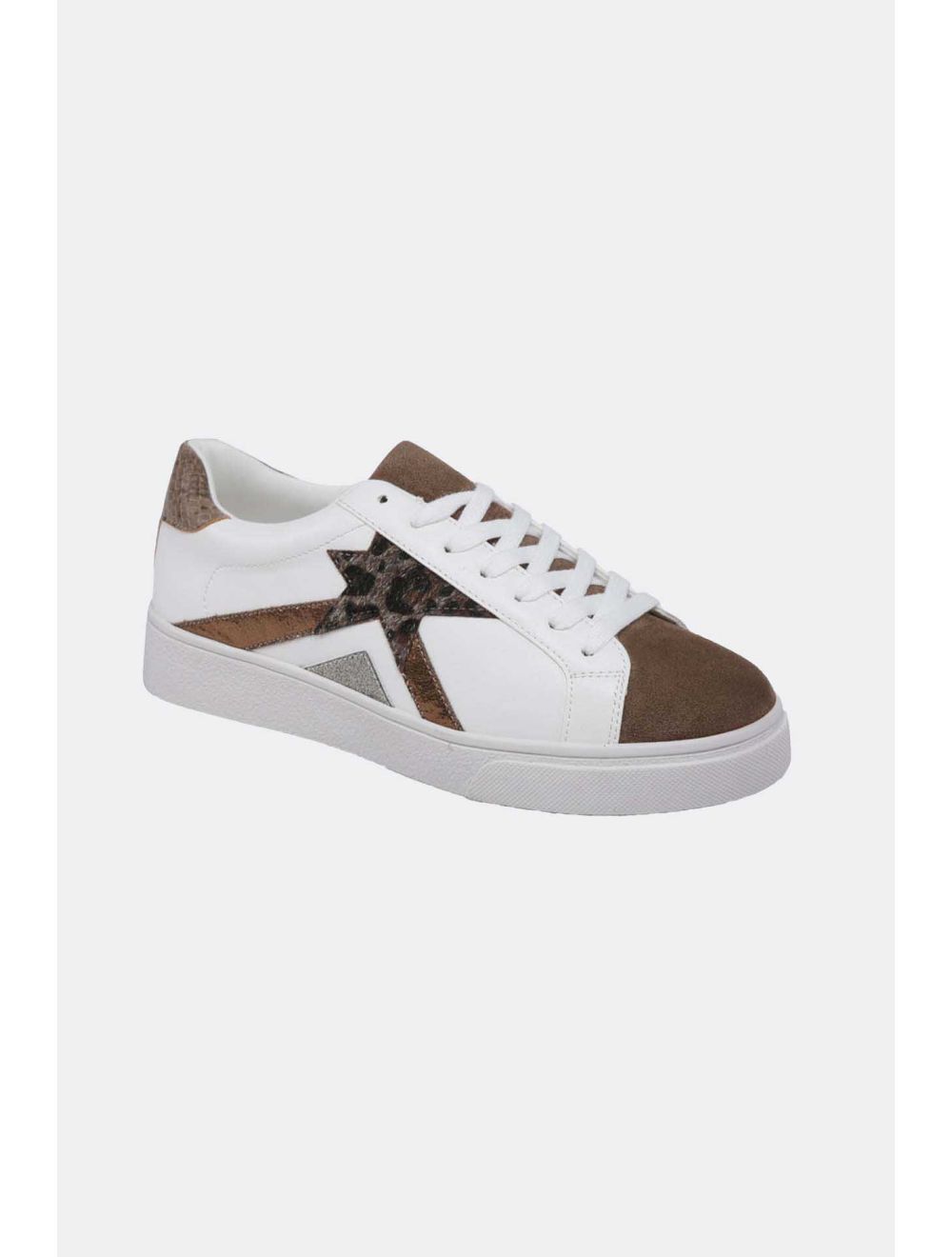tom&eva Tennis Femme Matières Variées 24CH-KP1605-Taupe