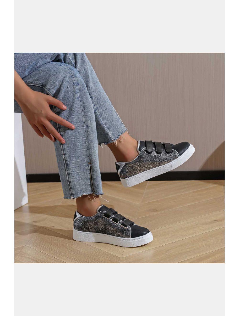 Tom&eva Tennis Femme Matières Variées 24CH-KP4763-NOIR