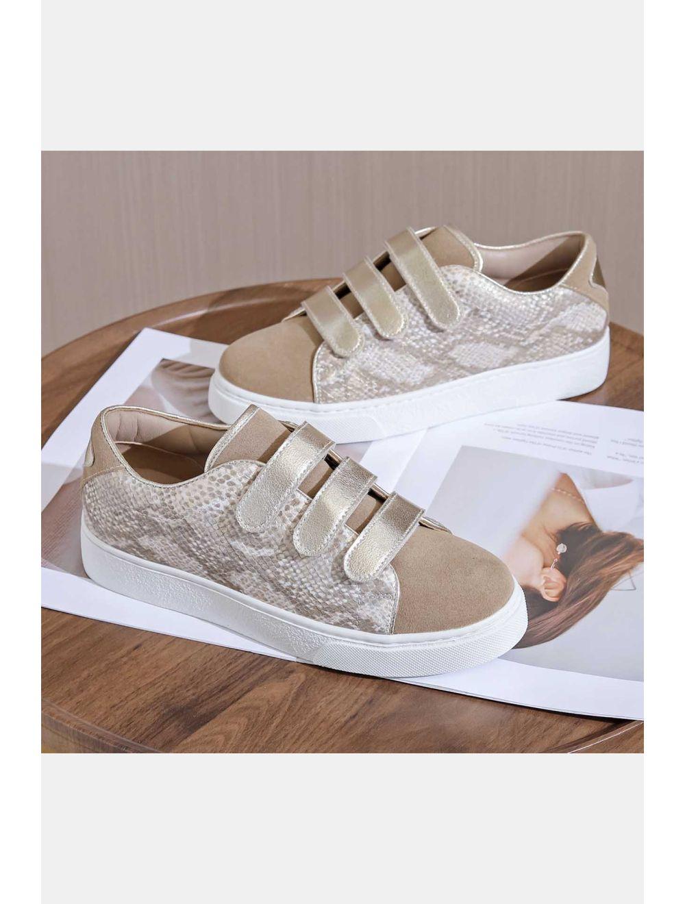 Tom&eva Tennis Femme Matières Variées 24CH-KP4764-Taupe