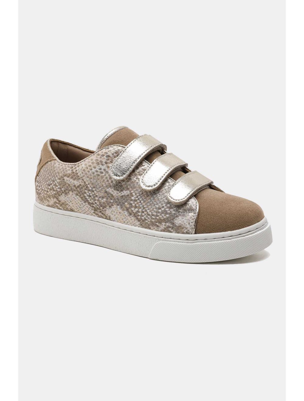 tom&eva Tennis Femme Matières Variées 24CH-KP4764-Taupe
