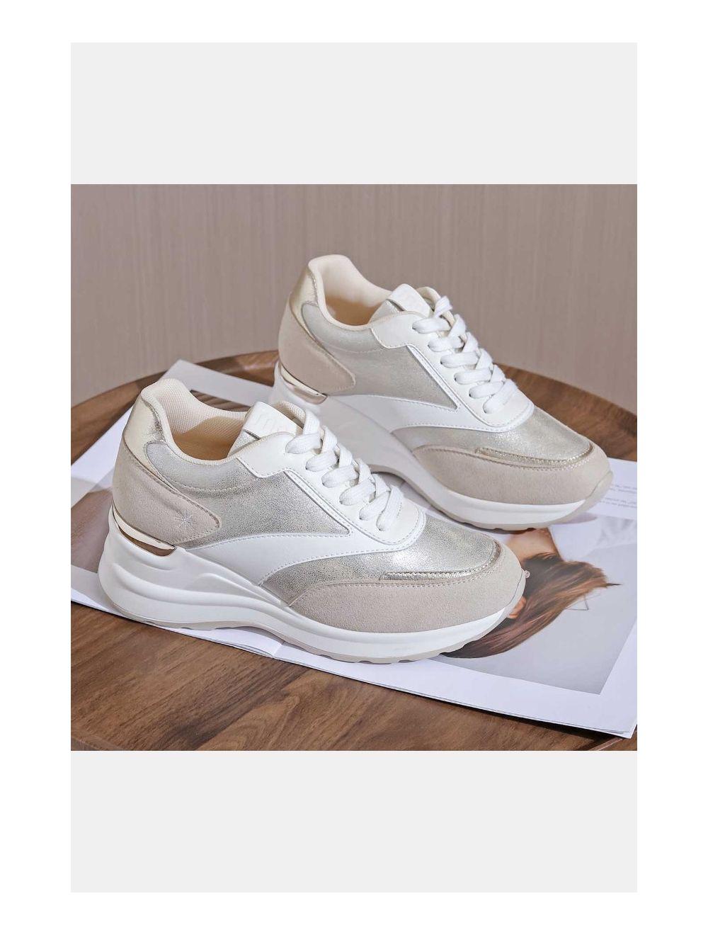 Tom&eva Baskets Femmes Talon Haut 24CH-KP4768-Doré