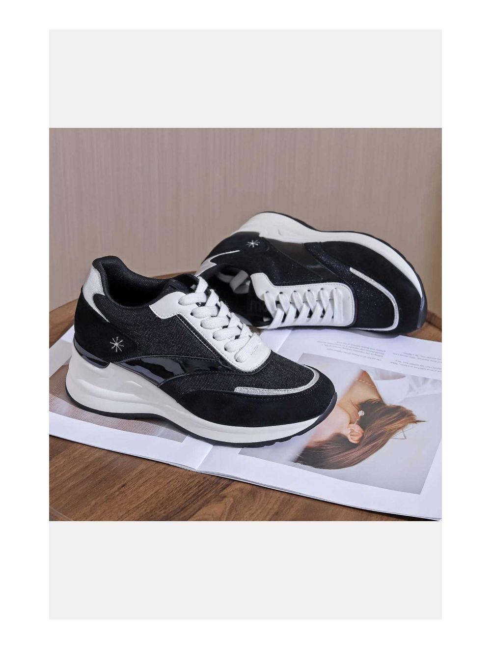 Tom&eva Baskets Femmes Talon Haut 24CH-KP4768-Noir