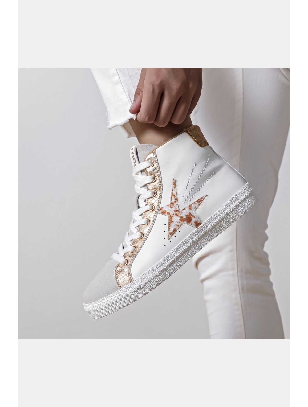 Tom&eva Baskets Montantes Femmes 24CH-KP3509-Blanc