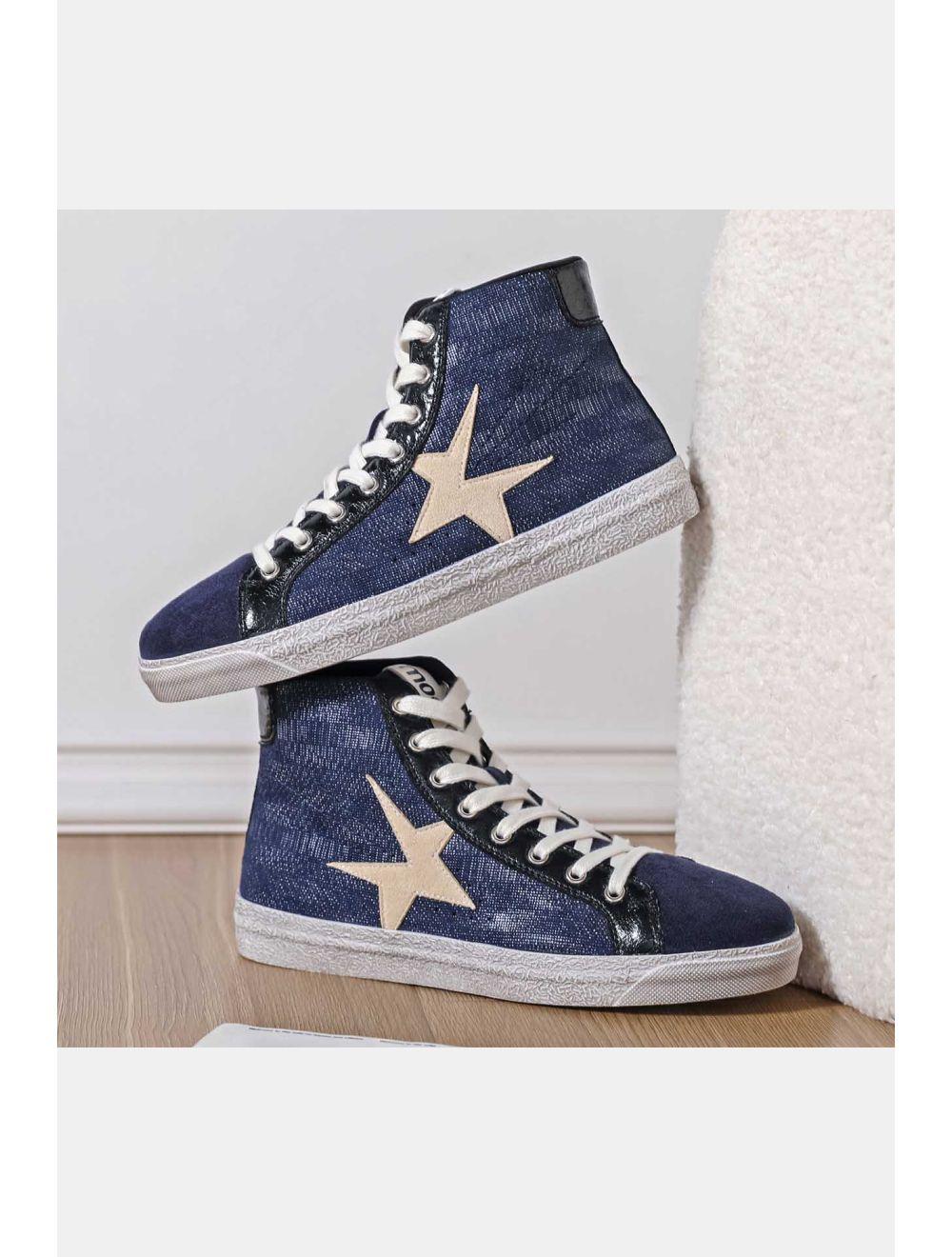 Tom&eva Baskets Montantes Femmes 24CH-KP3509-Noir