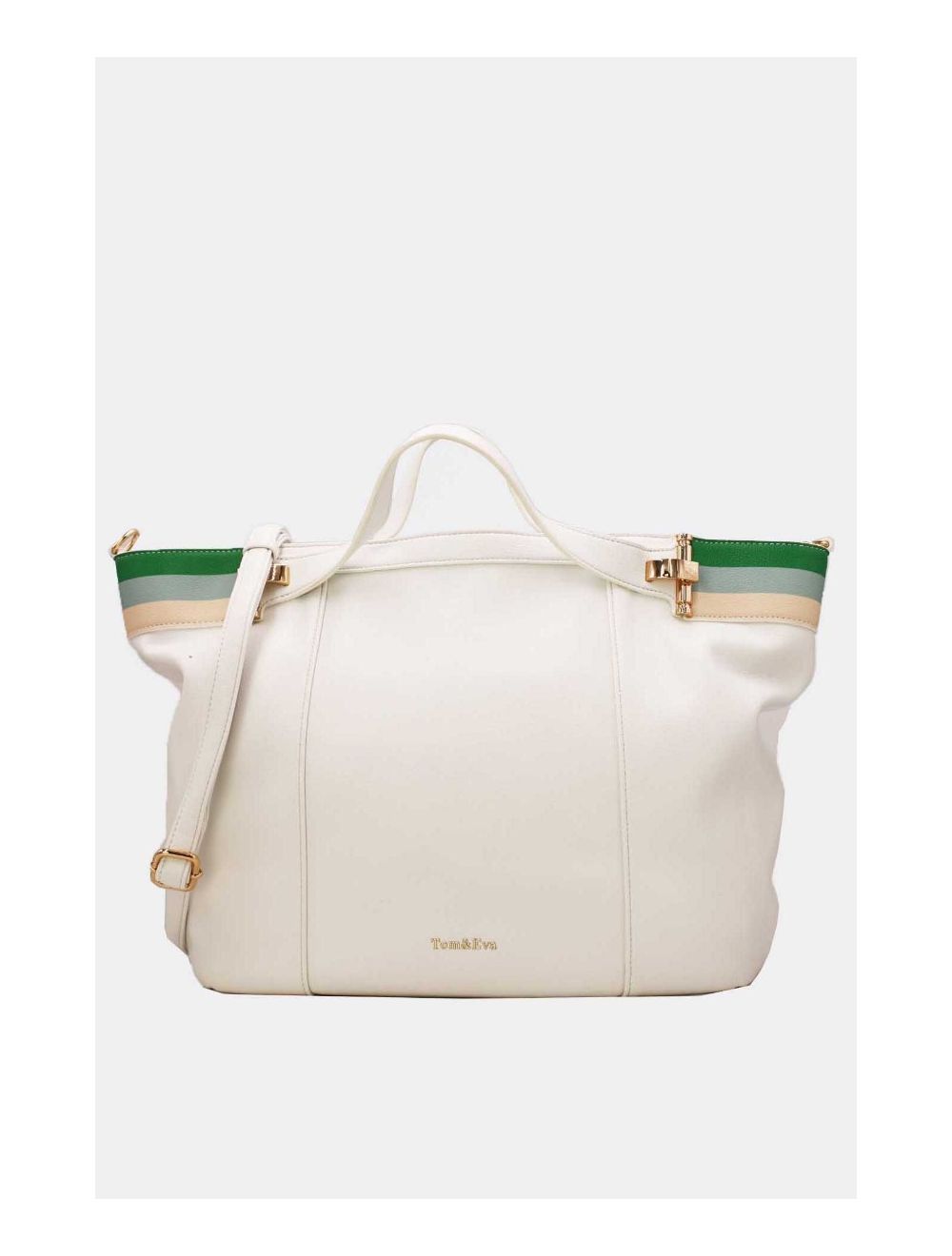 Tom&eva Grand Sac Cabas Ceinturé 23B-5830-Blanc