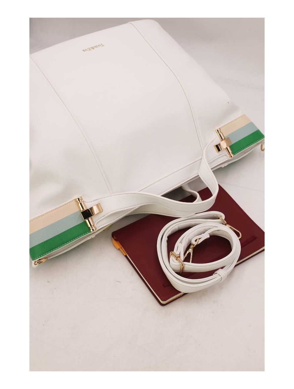 tom&eva Grand Sac Cabas Ceinturé 23B-5830-Blanc