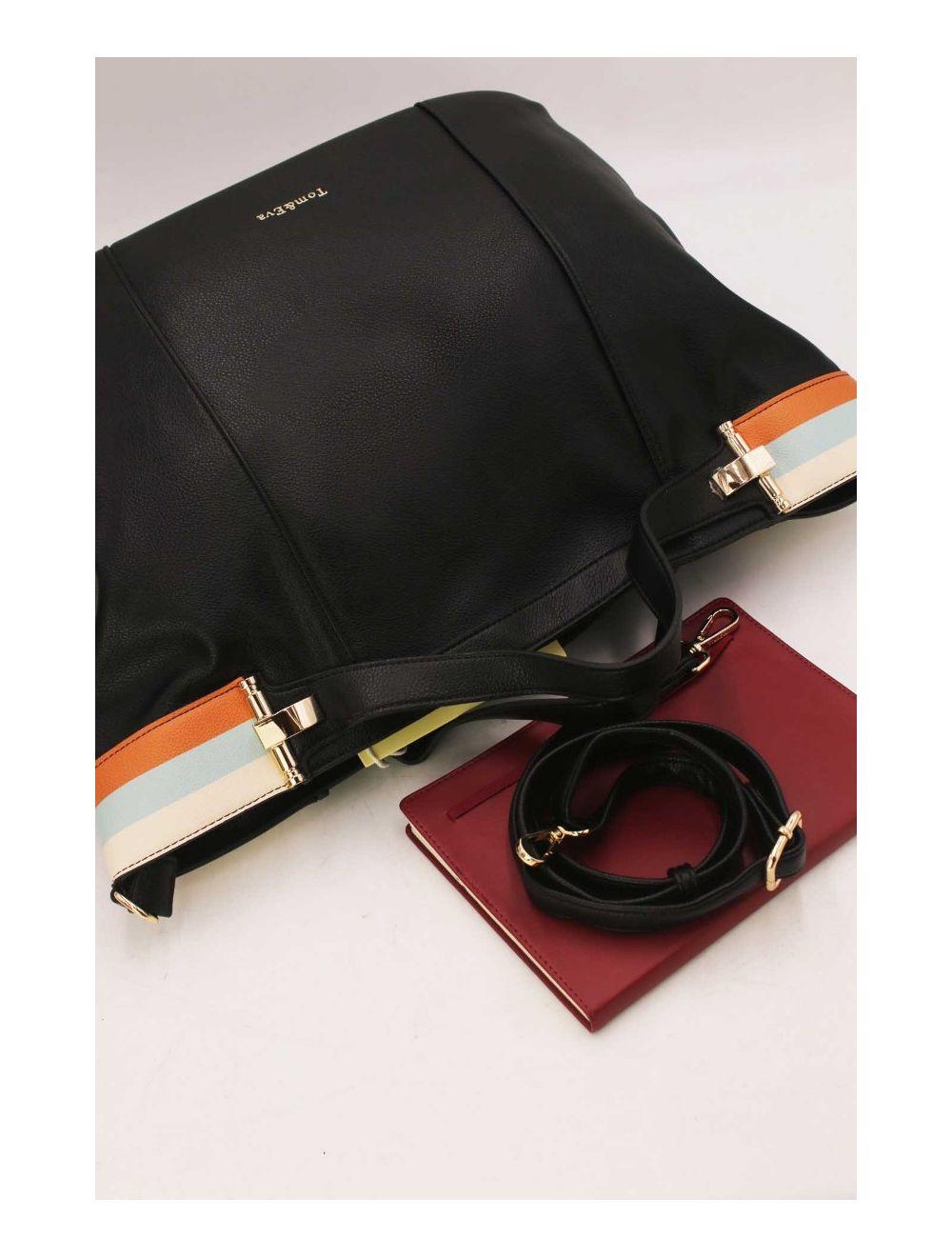 tom&eva Grand Sac Cabas Ceinturé 23B-5830-Noir