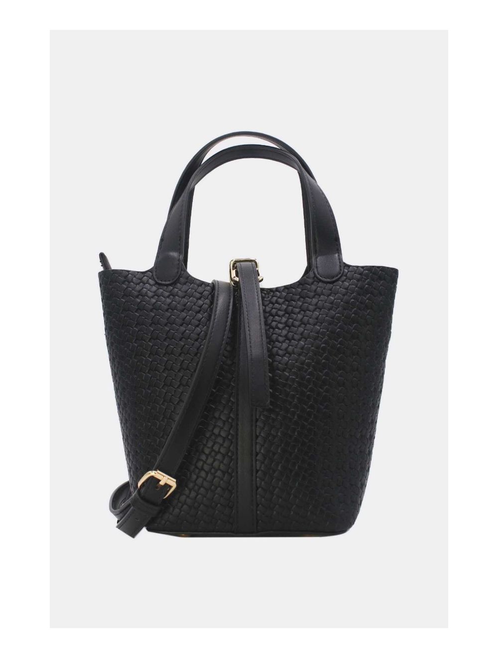 tom&eva Medium Sac Seau Effet Tressé 24B-6070-Noir