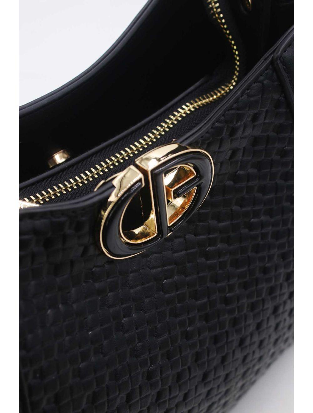 Tom&eva Medium Sac Seau Effet Tressé 24B-6075-Noir