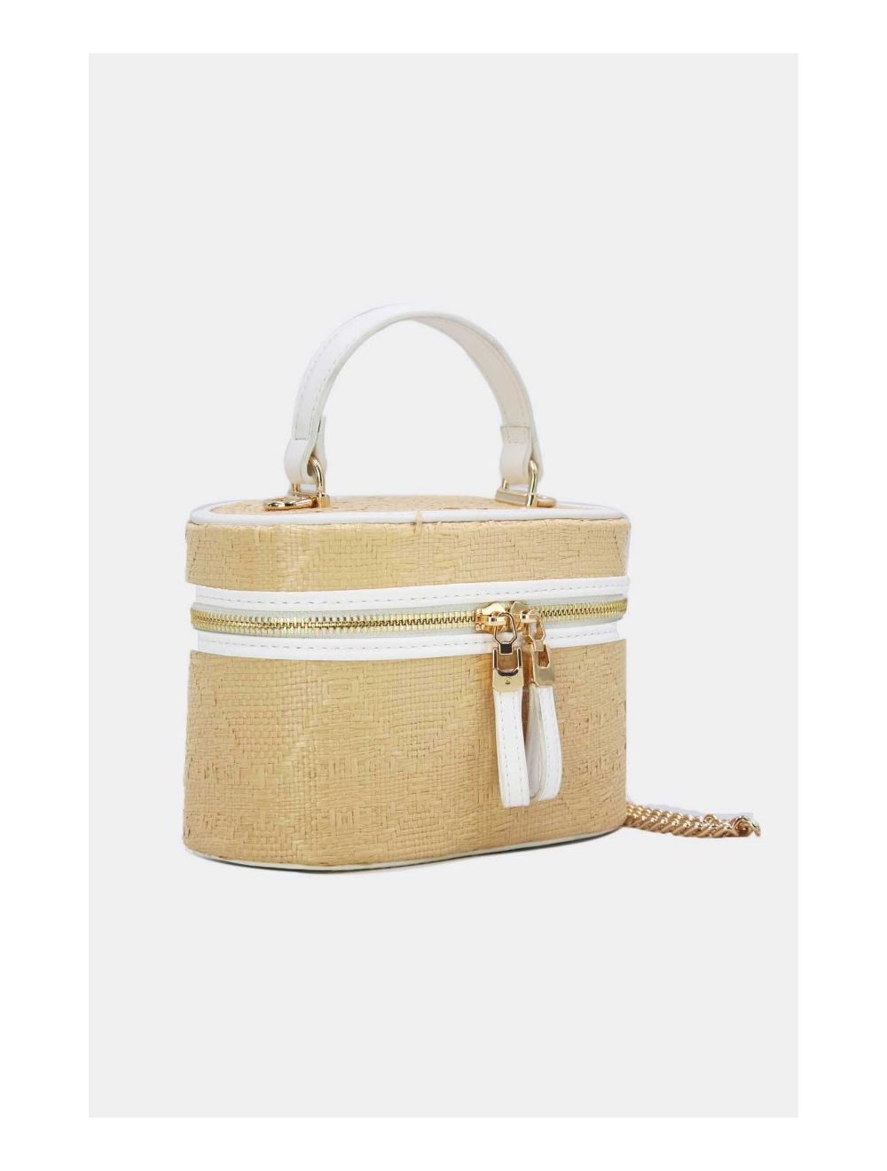 Tom&eva Mini Sac à Main Bi-matière 24P-5936-Blanc