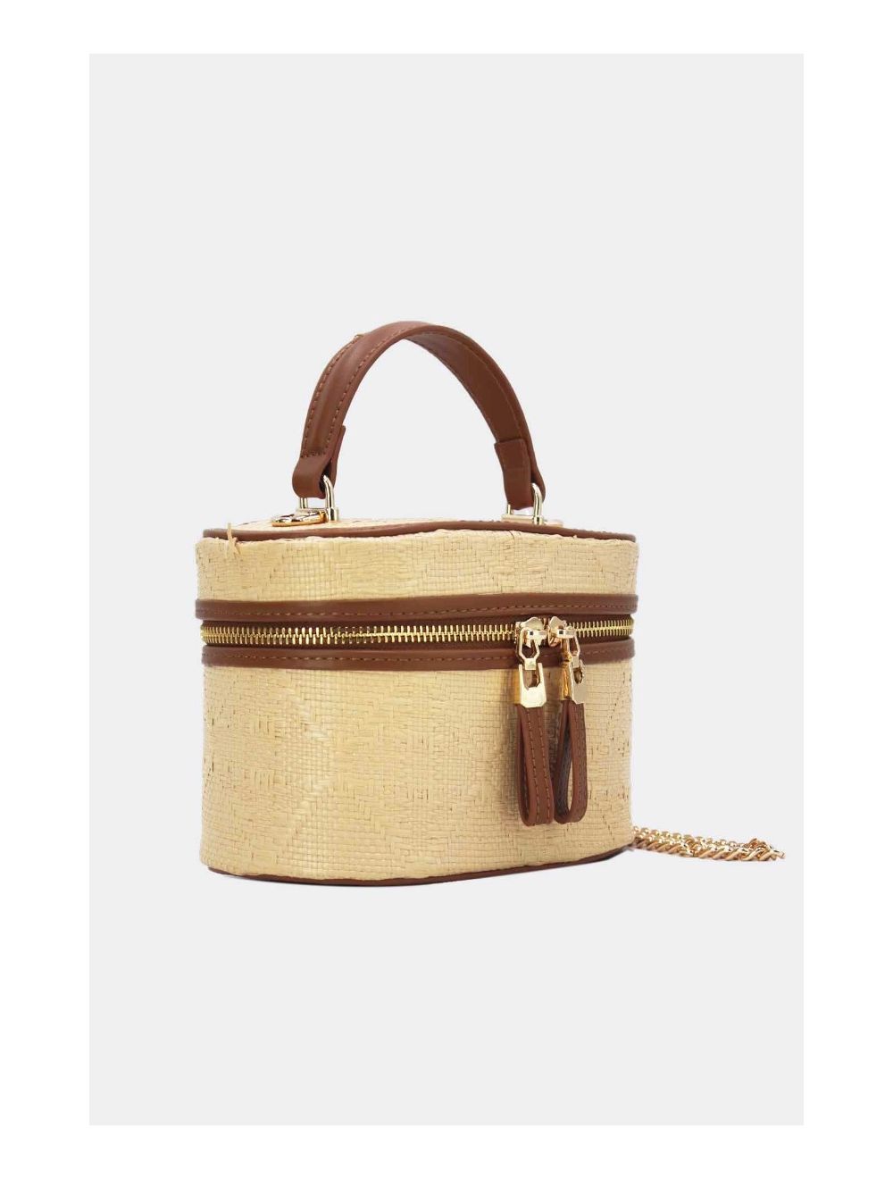 Tom&eva Mini Sac à Main Bi-matière 24P-5936-Marron