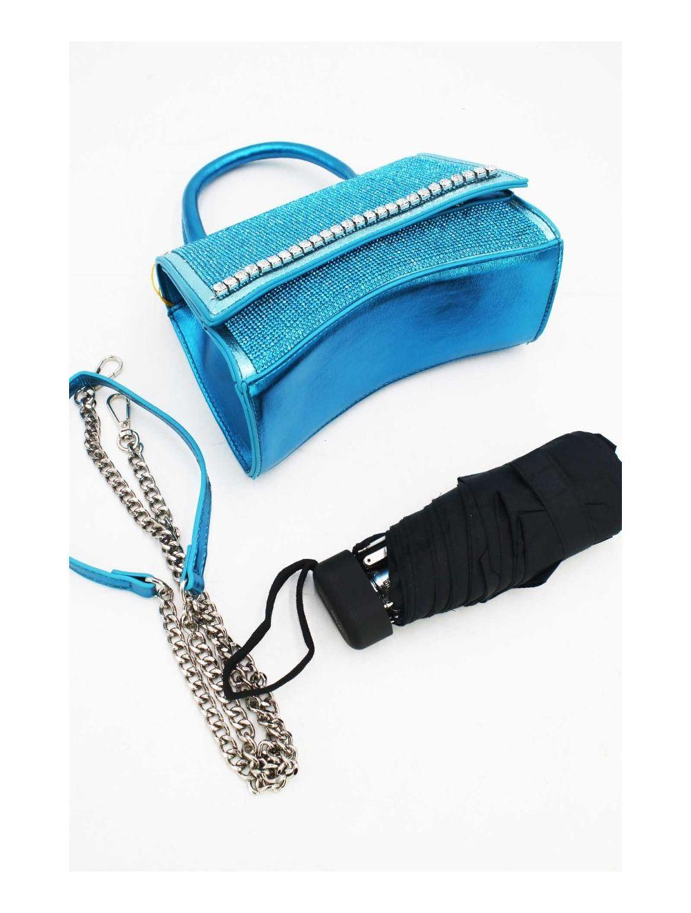 Tom&eva Mini Sac à Main Strass-22P-5531-Bleu